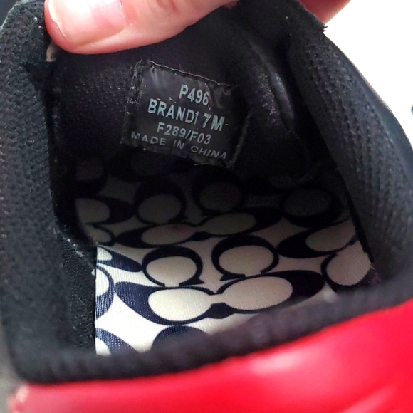 Women's Coach Brandi Black Leather and Nylon Shoes Size 7 - Picture 4 of 7